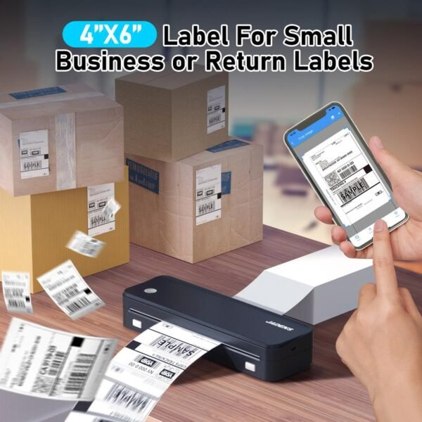 JADENS Portable Wireless Printer – Bluetooth Thermal Printer for Travel, Inkless Printing, Supports 8.5"×11" US Letter Size - Image 2